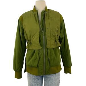 Lululemon 3 in 1 Insulated Bomber Jacket in Juniper Olive Green Size 4